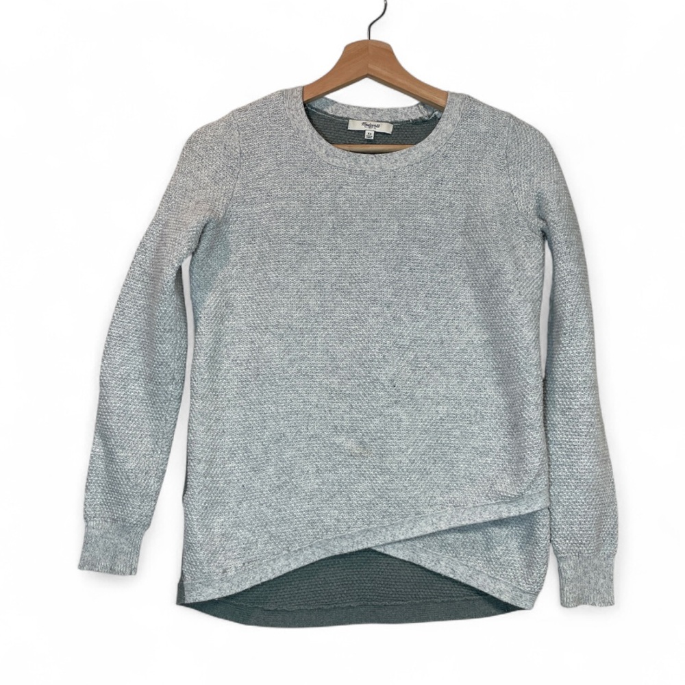 Madewell Gray Green Cotton Knit Crewneck Sweater Womens XS - Picture 4 of 8